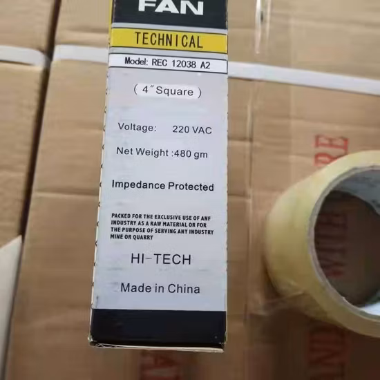 120*120*38 AC DC Mini ventilador de refrigeración axial Extractor de ventilador cuadrado